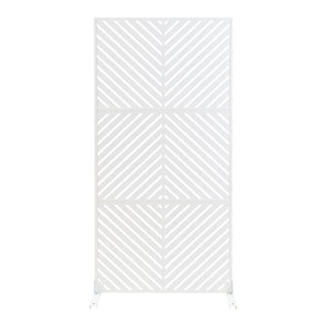 Paravan despartitor Kekan 200x100x50 cm otel alb [casa.pro]