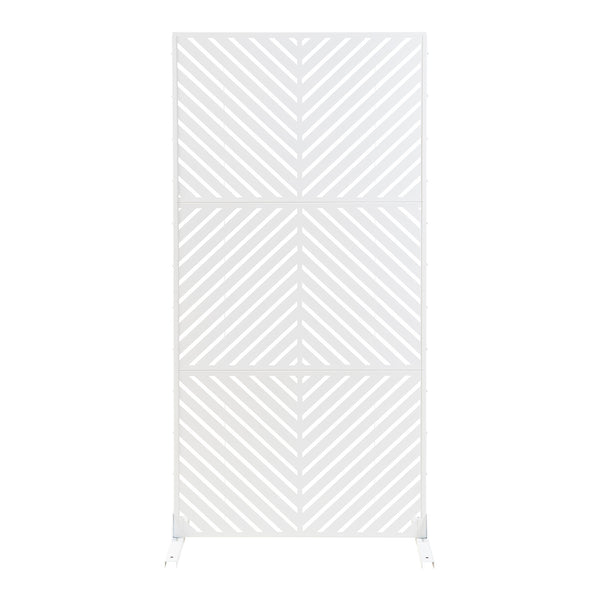Paravan despartitor Kekan 200x100x50 cm otel alb [casa.pro]