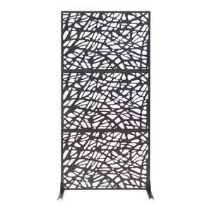 Paravan despartitor Poskind 200x100x50 cm otel negru [casa.pro]