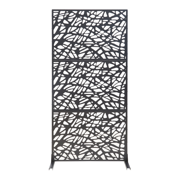 Paravan despartitor Poskind 200x100x50 cm otel negru [casa.pro]
