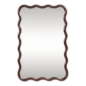 Oglinda de perete Porloskid 90x60 cm maro inchis [en.casa]