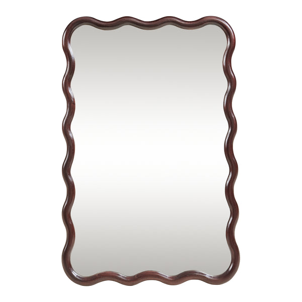 Oglinda de perete Porloskid 90x60 cm maro inchis [en.casa]