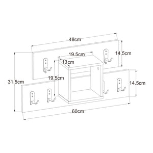 Cuier de perete cu spatiu depozitare Vänd 32x60x14 cm alb [en.casa]