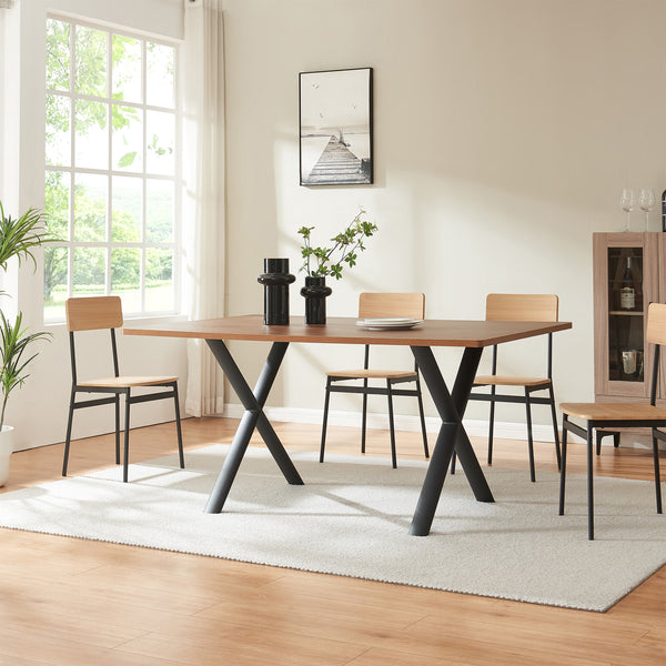 Set 2 buc picior masa in forma de X Klixjö 72x70 cm 160 kg otel negru [en.casa]