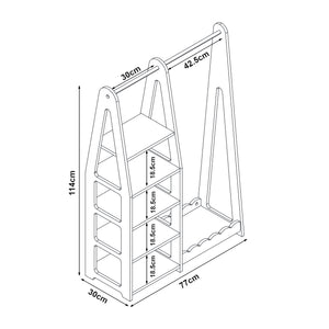 Garderoba copii Vestnes 114x77x30 cm mdf roz/alb [en.casa]