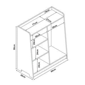 Suport haine copii Vestnes 90x80x38 cm vata de zahar roz [en.casa]