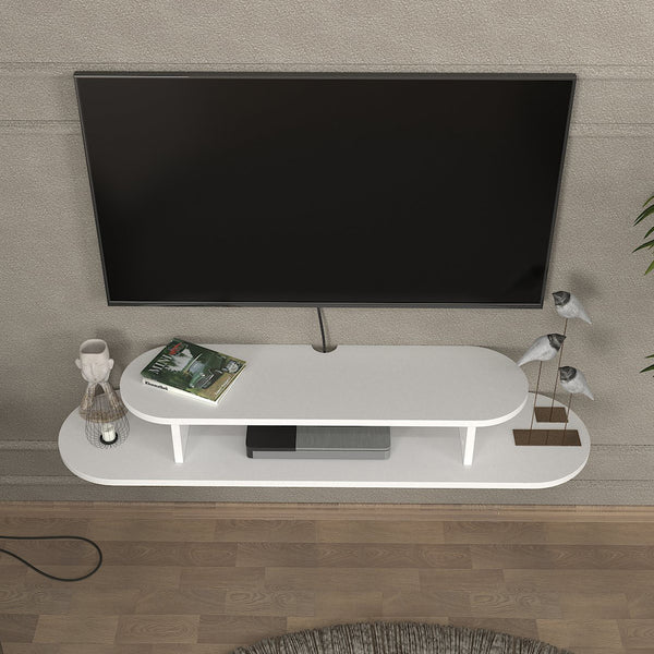 Suport TV perete Targema 120x30x16 cm alb [en.casa]