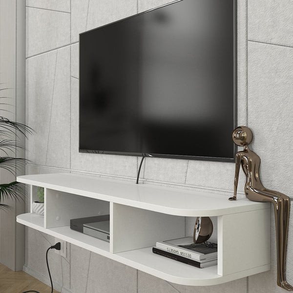Suport TV de perete Oundsvas 120x30x19 cm alb [en.casa]
