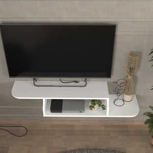 Suport TV de perete Kershaby 120x30x19 cm alb [en.casa]
