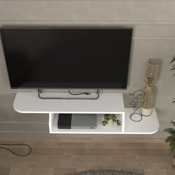 Suport TV de perete Kershaby 120x30x19 cm alb [en.casa]