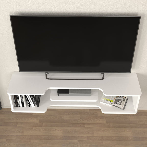 Suport TV de perete Yrela 120x30x26 cm alb [en.casa]