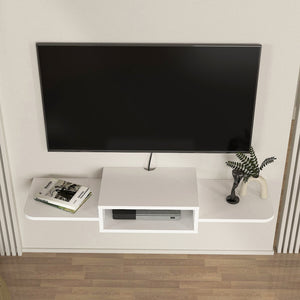 Suport TV de perete Tar 115x30x16 cm alb [en.casa]