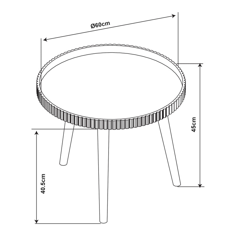 Schiță cotată Couchtisch Bongard Ø60x45 cm Weiß [en.casa]
