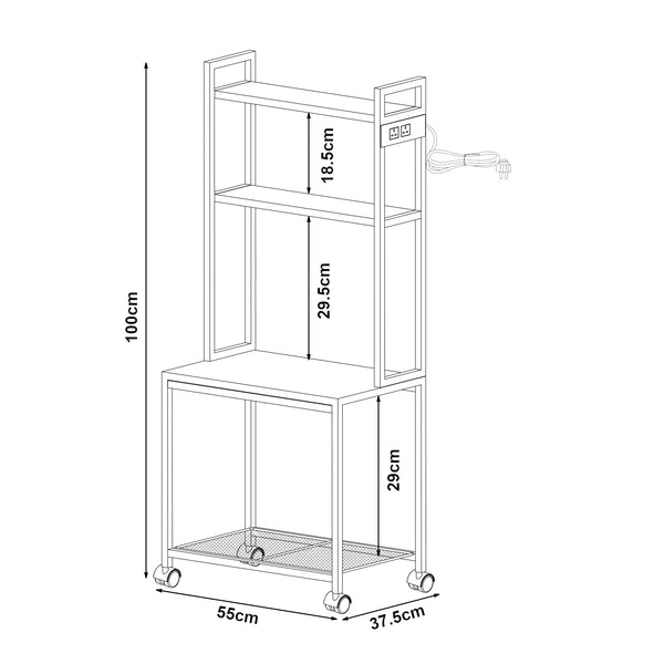 Raft mobil imprimanta Svanaldsvipp 100x55x38 cm alb [en.casa]