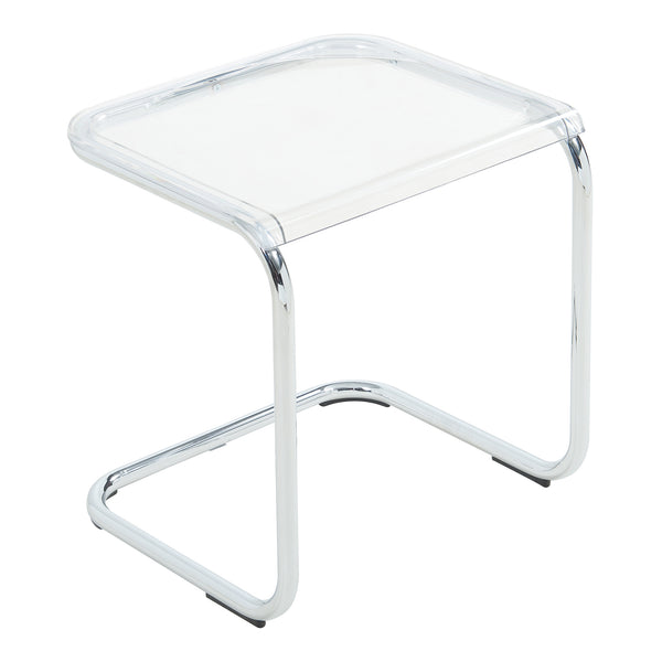 Masuta living Brosa 44x37x48 cm transparent/culoarea cromului [en.casa]