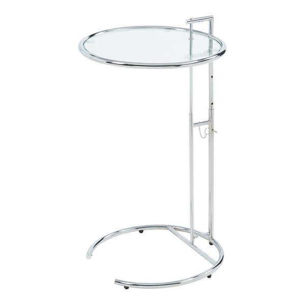 Masa sticla cu inaltime reglabila Stare 50x55-77 cm transparent/crom [en.casa]