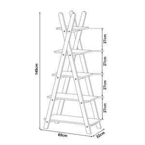 Raft carti design cort copii Vanlilu 145x65x32 cm natur/alb [en.casa]