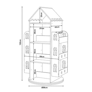 Raft rotativ casuta copii Sanköre 122x64x43 cm natur [en.casa]