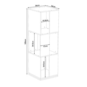 Raft rotativ Fjelmarirg 109x34x34 cm alb [en.casa]