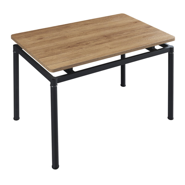 Set masa si 4 scaune Hemnes 75x100x60 cm efect lemn stejar/maro deschis [en.casa]