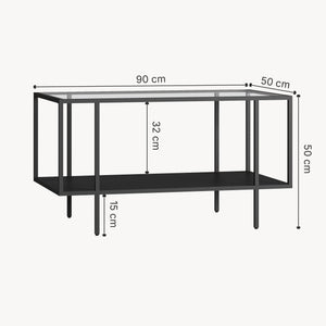 Masuta cafea Nynna 90x50x50 cm negru [en.casa]