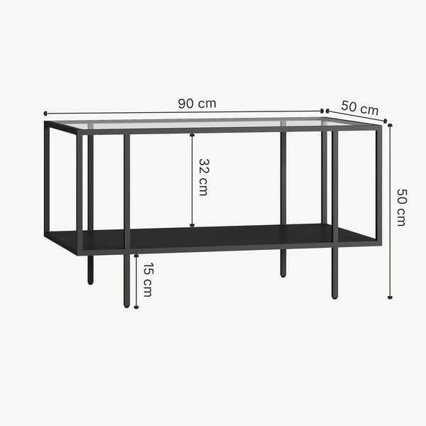 Masuta cafea Nynna 90x50x50 cm negru [en.casa]