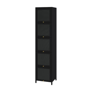 Dulap inalt Ostersund 174x40x35 cm otel negru [en.casa]