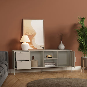 Comoda TV Kliri 150x35x58 cm otel camel [en.casa]