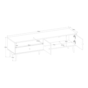 Comoda TV cu 1 sertar si 2 usi Hallevil 150x39x45 cm gri deschis [en.casa]