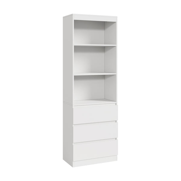 Raft carti Les 180x60x35 cm alb cu 3 sertare [en.casa]