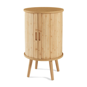 Noptiera cilindru cu 2 usi glisante Nordkapp 65x40 cm bambus natur [en.casa]
