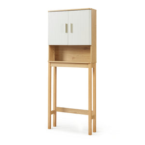 Dulap baie deasupra WC Ferrersp 160x63x20 cm efect stejar/oatmeal/natur [en.casa]