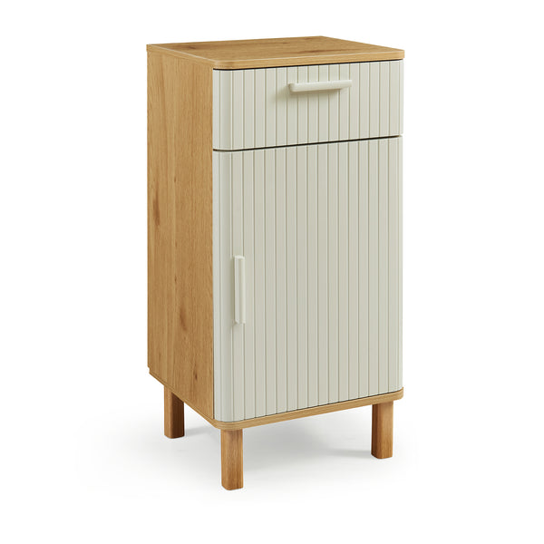 Dulap mediu baie cu sertar Ferrersp 80x40x35 cm efect stejar/oatmeal/natur [en.casa]
