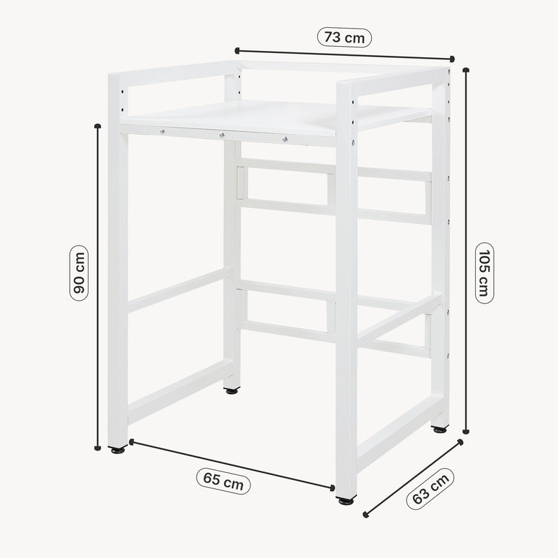 Schiță cotată Suport masina de spalat Hökangend 105x73x63 cm alb [en.casa]