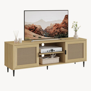 Comoda TV  Lukhomso 152x40x54 cm efect stejar/efect ratan [en.casa]