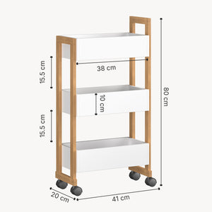 Raft mobil Varulta 80x41x20 cm natur/alb [en.casa] 