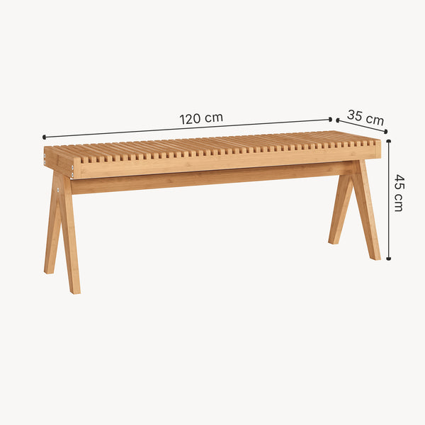 Banca pantofi Lasdarvoo 120x35x45 cm bambus natur [en.casa]
