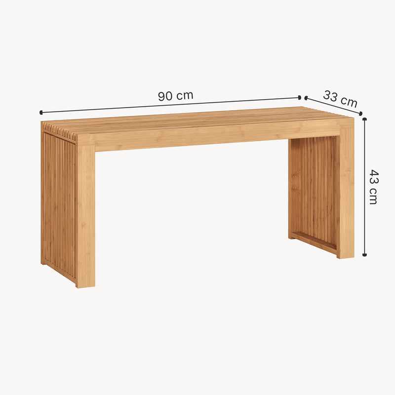 Schiță cotată Bancă pentru pantofi Korjad 90x33x43 cm bambus [en.casa]