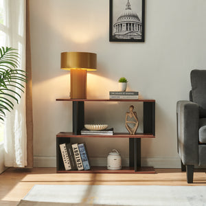 Raft carti Trond 80x29x60 cm negru/efect lemn nuc  [en.casa]