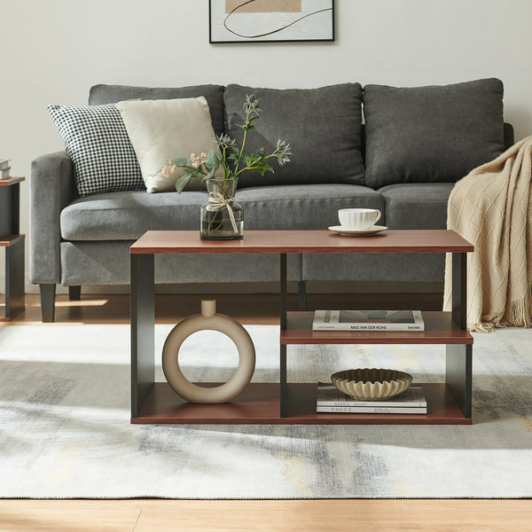 Măsuță de cafea Trond 80x40x42 cm Negru/Nuc [en.casa]