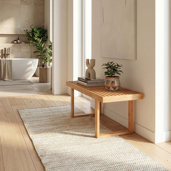 Banca hol Aarela 91x41x38 cm bambus [en.casa]