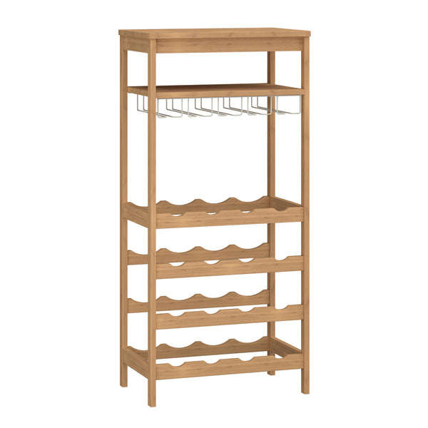 Suport sticle vin Fillby 100x47x29 cm bambus natur [en.casa]