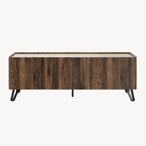 Dulap TV Trorlon 160x40x55 cm aspect nuc/Travertin [en.casa]
