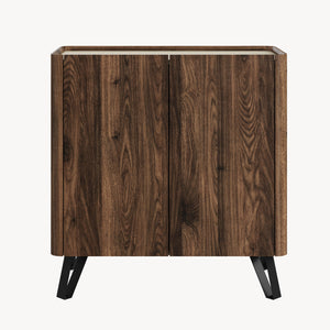 Comodă Trorlon 83x80x40 cm aspect nuc/travertin [en.casa]
