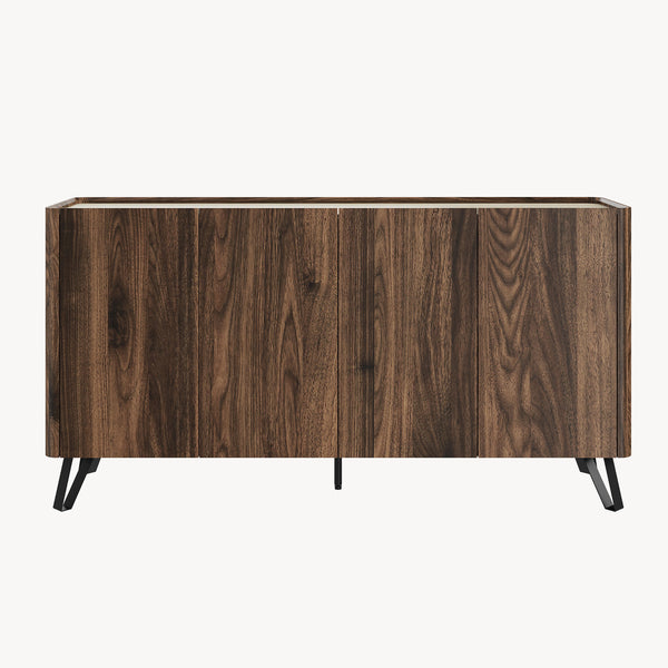 Sideboard Trorlon 160x40x83 cm aspect nuc/travertin [en.casa]