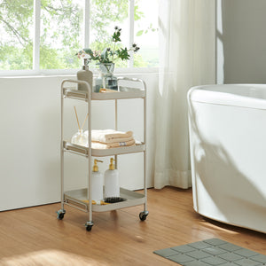 Carucior servire la masa cu 3 nivele Kelevn 67x33x31 cm otel gri [en.casa]