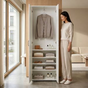 Dulap de haine Chalvefted 175x60x35 cm Alb [en.casa]