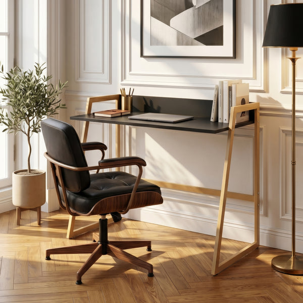 Birou Kuomi 84x73x47 cm Bej/Gri închis [en.casa]