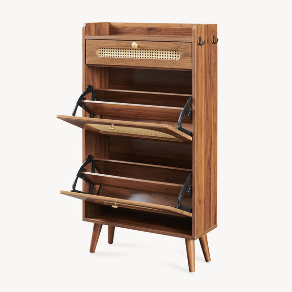 Suport pentru încălțăminte Virievarnu 111x60x24 cm aspect nuc [en.casa]