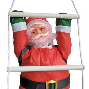 Mos Craciun pe scara Figurina Craciun 60 cm [en.casa]